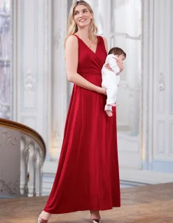 Outlet Seraphine Langes Umstands- Und Stillabendkleid - Bordeaux