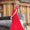 Flash Sale Seraphine Langes Umstandsabendkleid Aus Seide Und Spitze - Scharlachrot