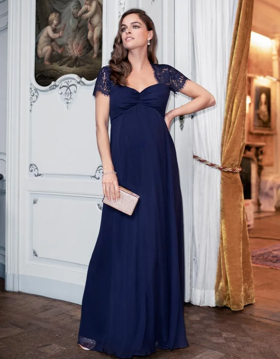 Best Seraphine Langes Umstandsabendkleid Aus Seide & Spitze