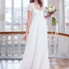 Clearance Seraphine Langes Umstandsbrautkleid Aus Seide Und Spitze - Elfenbein