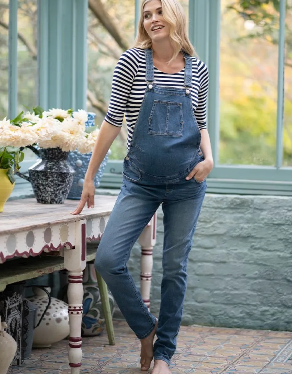 New Seraphine Light Wash Denim Umstandslatzhose