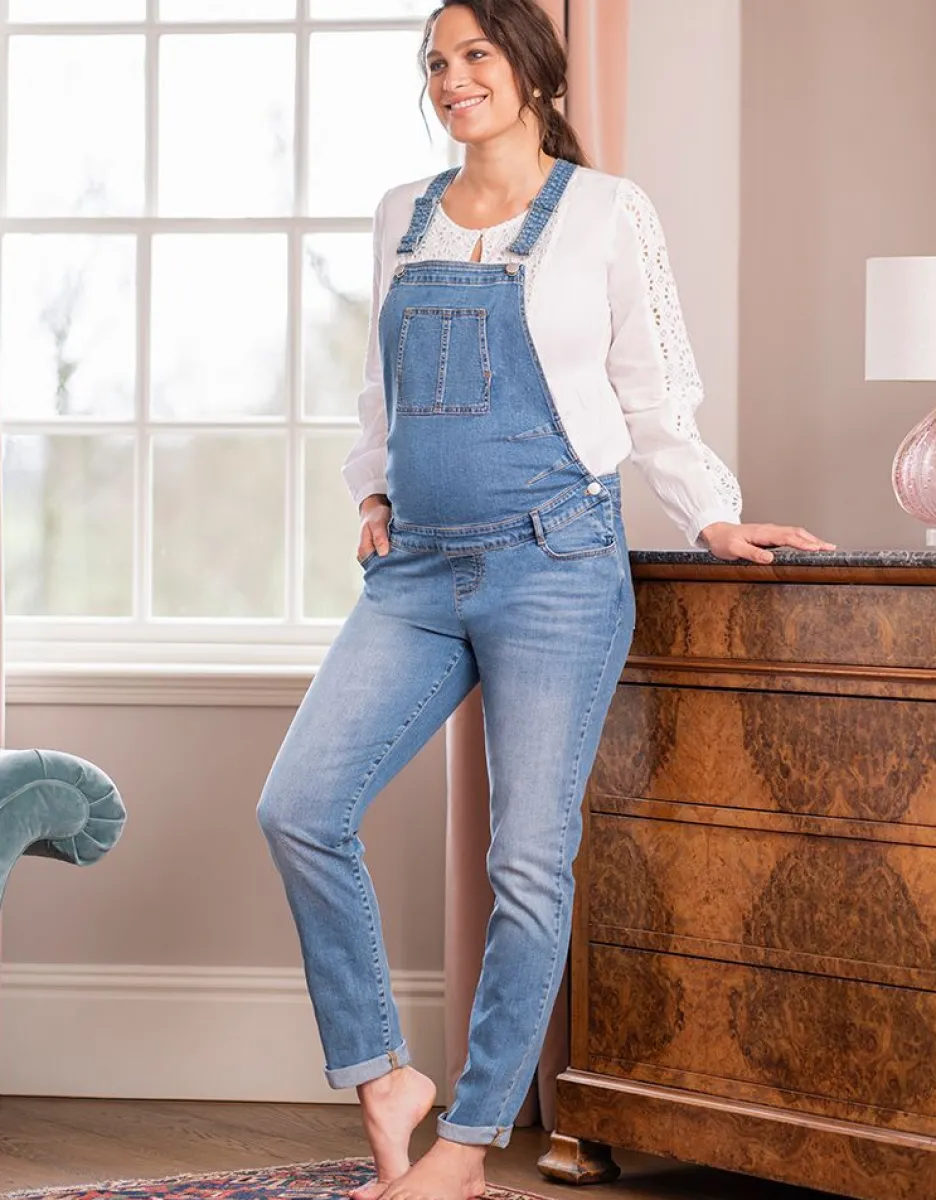 New Seraphine Light Wash Denim Umstandslatzhose