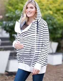 Discount Seraphine Marineblauer Und Weiser Streifen 3 In 1 Umstands- Und Babytrage-Hoodie