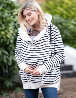 Discount Seraphine Marineblauer Und Weiser Streifen 3 In 1 Umstands- Und Babytrage-Hoodie