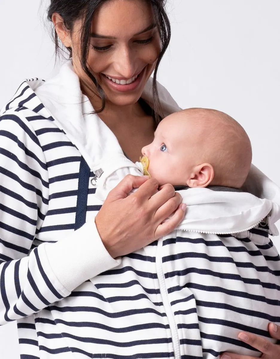 Discount Seraphine Marineblauer Und Weiser Streifen 3 In 1 Umstands- Und Babytrage-Hoodie