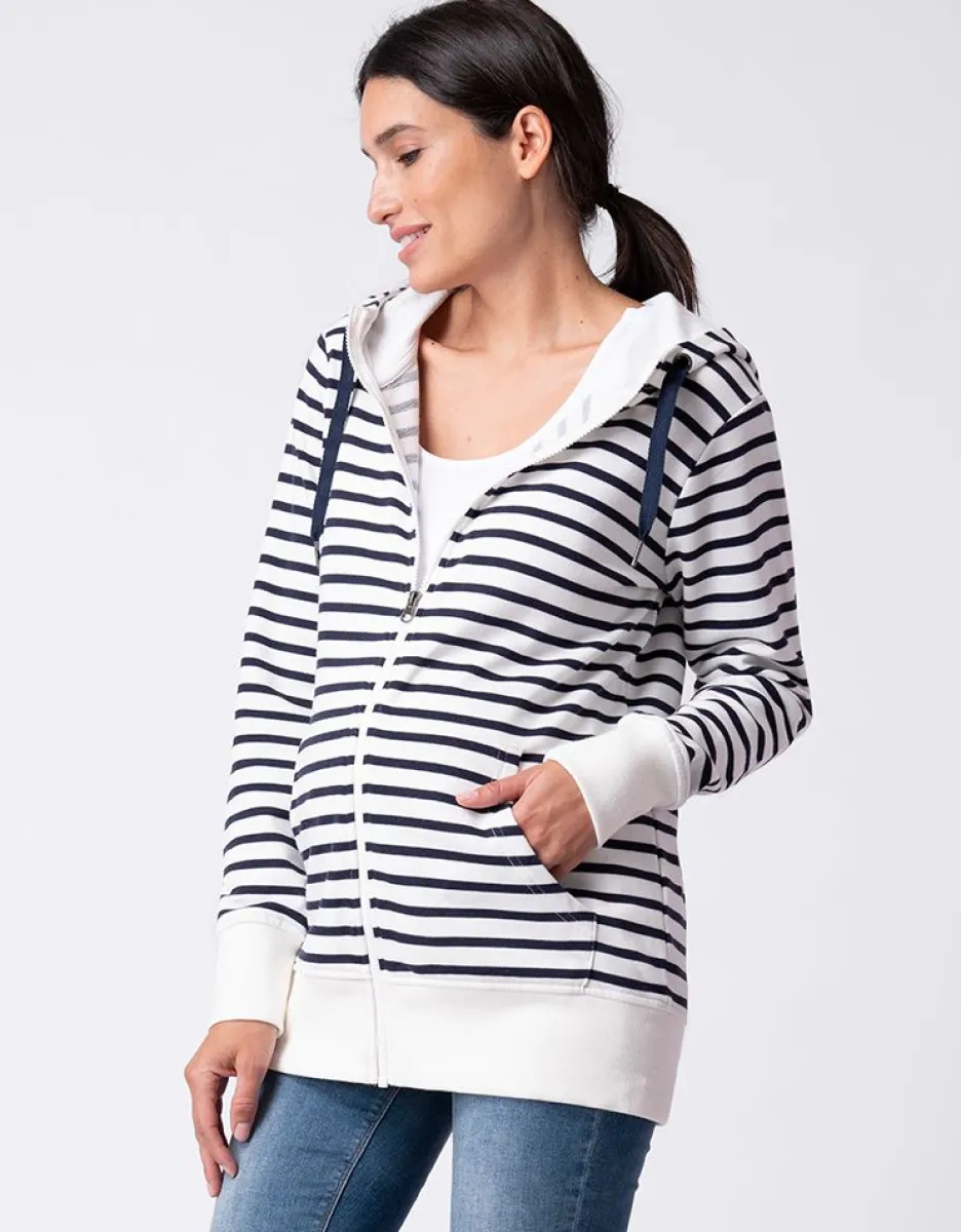 Discount Seraphine Marineblauer Und Weiser Streifen 3 In 1 Umstands- Und Babytrage-Hoodie