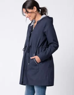 New Seraphine Marineblauer Utility-Parka 4-In-1 Umstands- Und Babytragejacke Mit Kapuze