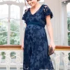 Online Seraphine Marineblaues Blumenspitzenkleid Fur Umstands- Und Stillanlasse