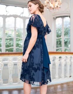 Online Seraphine Marineblaues Blumenspitzenkleid Fur Umstands- Und Stillanlasse