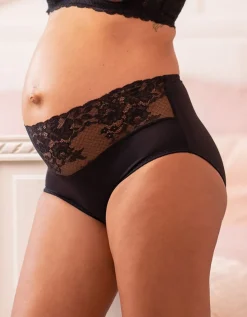 Best Seraphine Mid-Bump Umstandsslips Mit Spitze Schwarz