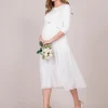 Sale Seraphine Midi Umstandskleid Mit Faltenrock Elfenbein