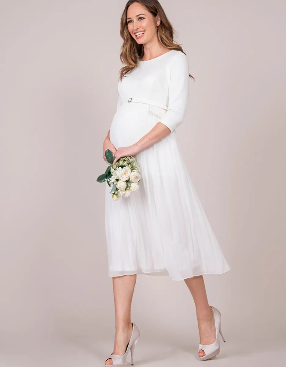 Sale Seraphine Midi Umstandskleid Mit Faltenrock Elfenbein