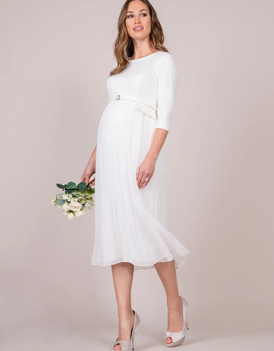 Sale Seraphine Midi Umstandskleid Mit Faltenrock Elfenbein