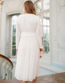 Clearance Seraphine Midi Umstandskleid Mit Faltenrock In Elfenbein