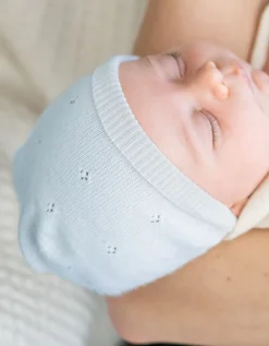 Shop Seraphine Mini-Baumwoll- Und Kaschmir-Blau-Strickmutze Fur Babys