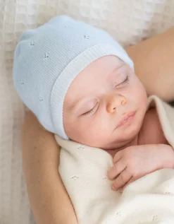 Shop Seraphine Mini-Baumwoll- Und Kaschmir-Blau-Strickmutze Fur Babys