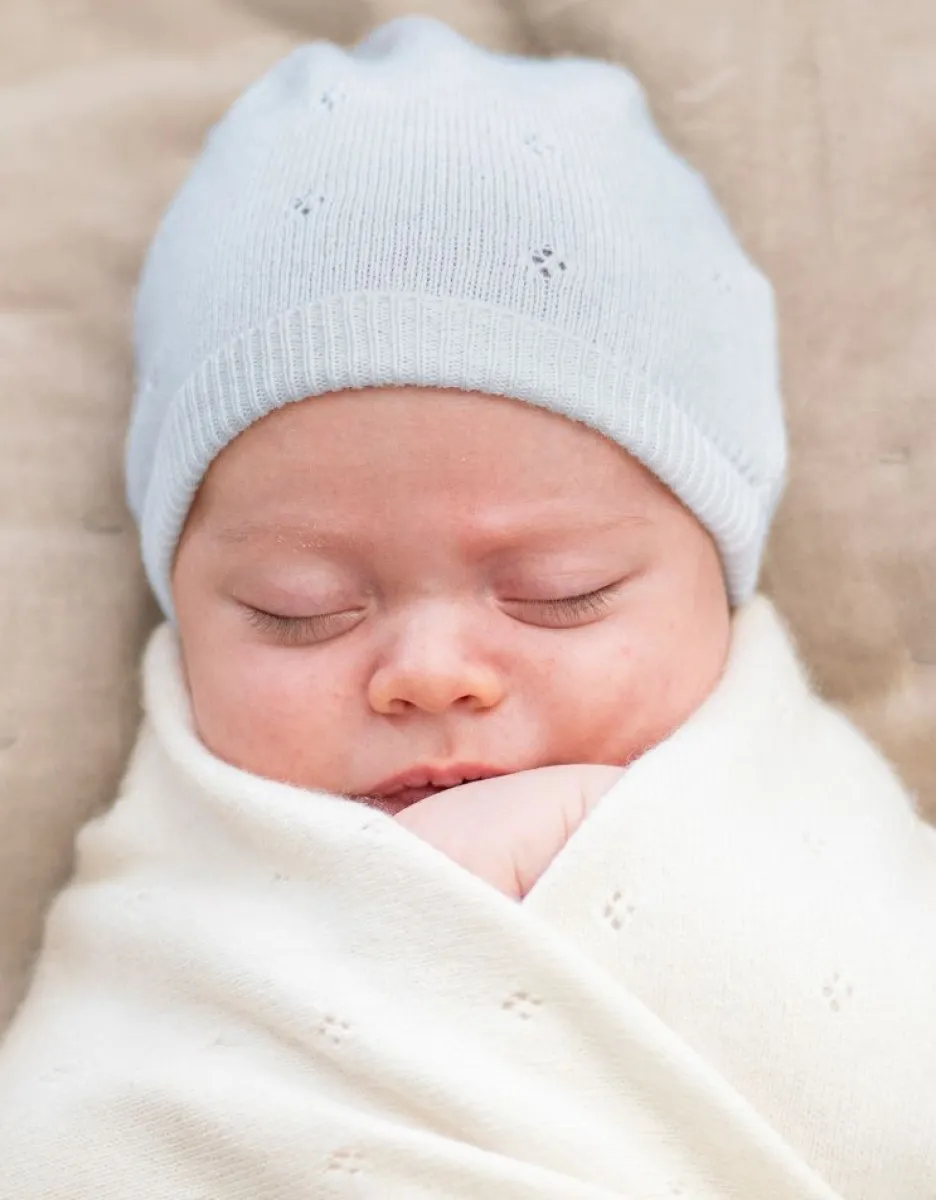 Shop Seraphine Mini-Baumwoll- Und Kaschmir-Blau-Strickmutze Fur Babys
