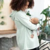 Flash Sale Seraphine Mintgruner Umstands- Und Still-Hoodie Mit Ruschen