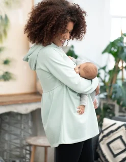Flash Sale Seraphine Mintgruner Umstands- Und Still-Hoodie Mit Ruschen