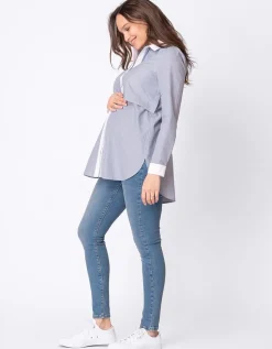 Sale Seraphine Nadelstreifen Umstands- & Stillbluse Baumwolle
