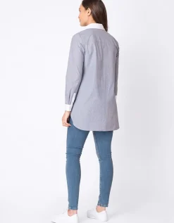 Sale Seraphine Nadelstreifen Umstands- & Stillbluse Baumwolle