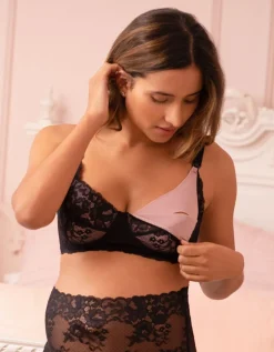 Sale Seraphine Nicht-Gepolsterter Umstands- Und Still-Bh Mit Spitze Schwarz