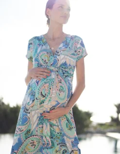 Best Sale Seraphine Paisley Umstandsmaxikleid Mit Knotendesign