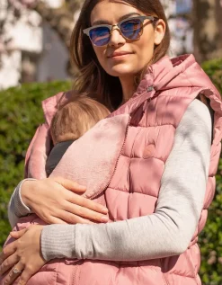 Fashion Seraphine Pinke, Lange, Wattierte 3-In-1-Umstands- Und Babytrageweste Mit Kapuze