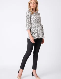 Outlet Seraphine Print Umstandsbluse Mit Gurtel
