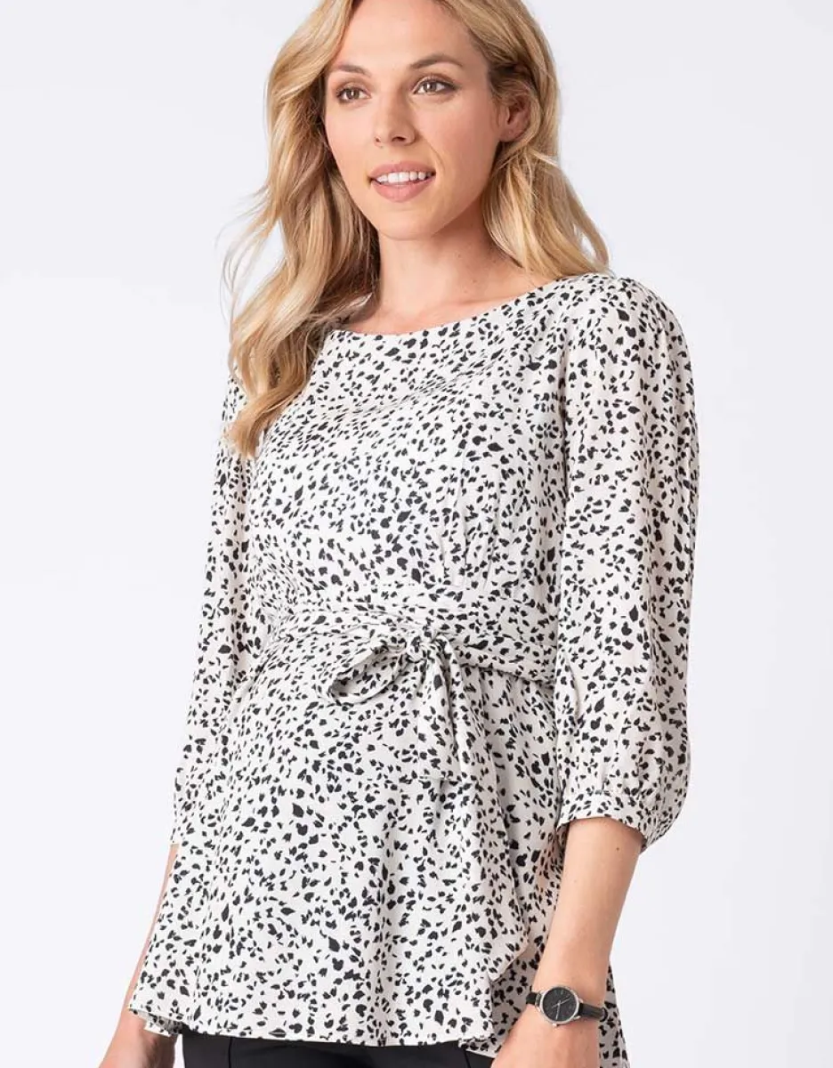 Outlet Seraphine Print Umstandsbluse Mit Gurtel
