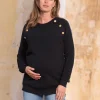 Store Seraphine Rippen-Umstands- & Stillpullover Baumwolle