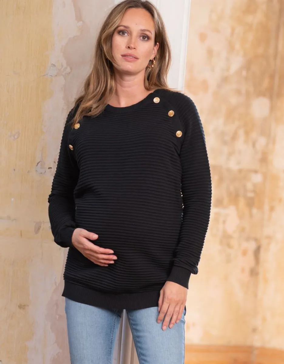 Store Seraphine Rippen-Umstands- & Stillpullover Baumwolle