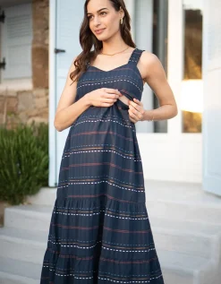 Hot Seraphine Romantisches Still- & Umstandsmidikleid Aus Baumwolle
