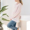 New Seraphine Rosa Lagenpullover Fur Die Schwangerschaft Bis Zum Stillen Mit Spitzen-Unterhemd