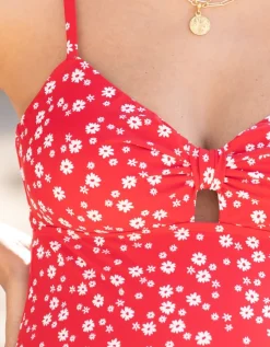 Fashion Seraphine Roter Umstandsbadeanzug Mit Blutenprint