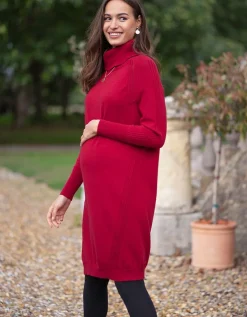 Shop Seraphine Rotes Umstands- & Stillkleid Strick