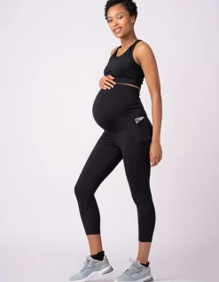 Best Seraphine Schwarze 3/4-Lange Umstands-Gym- Und Activewear-Leggings