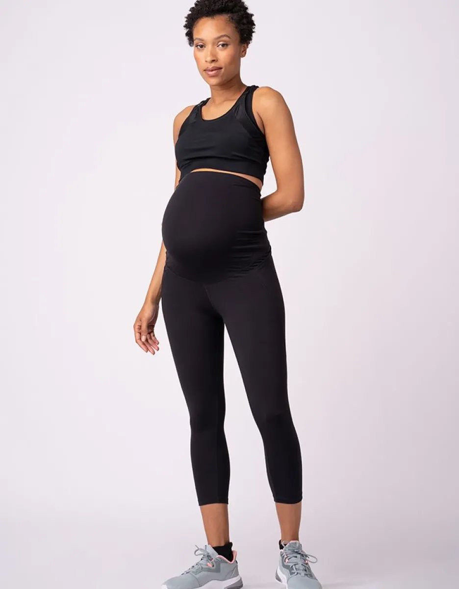Best Seraphine Schwarze 3/4-Lange Umstands-Gym- Und Activewear-Leggings