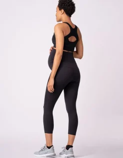 Best Seraphine Schwarze 3/4-Lange Umstands-Gym- Und Activewear-Leggings