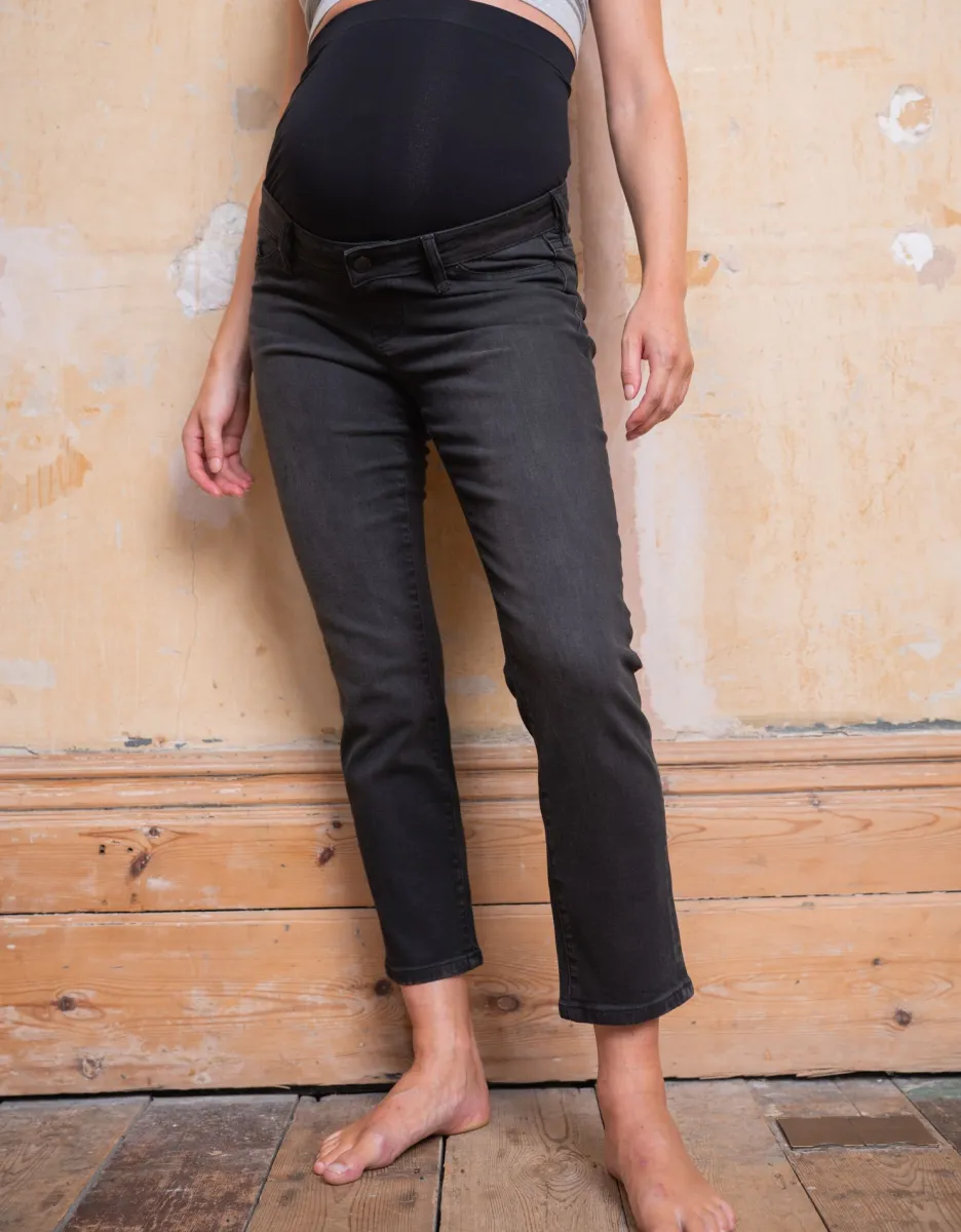 Discount Seraphine Schwarze Mutterschafts-Jeans Bio Slim Over Bump