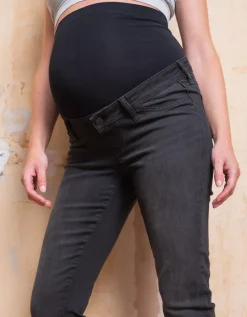 Discount Seraphine Schwarze Mutterschafts-Jeans Bio Slim Over Bump