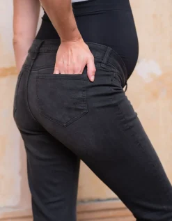 Discount Seraphine Schwarze Mutterschafts-Jeans Bio Slim Over Bump