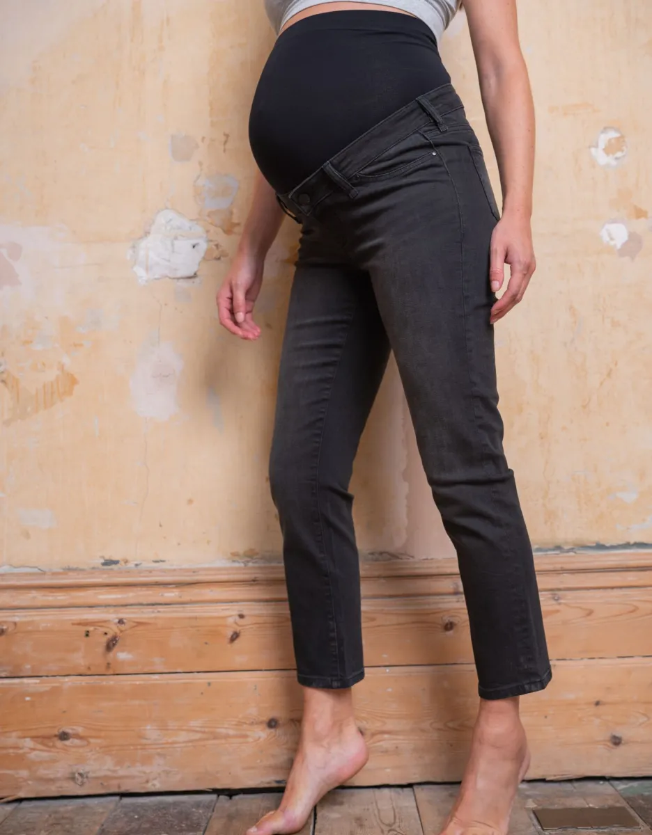 Discount Seraphine Schwarze Mutterschafts-Jeans Bio Slim Over Bump