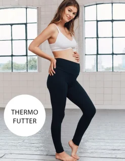 Hot Seraphine Schwarze Thermo Umstandslegging