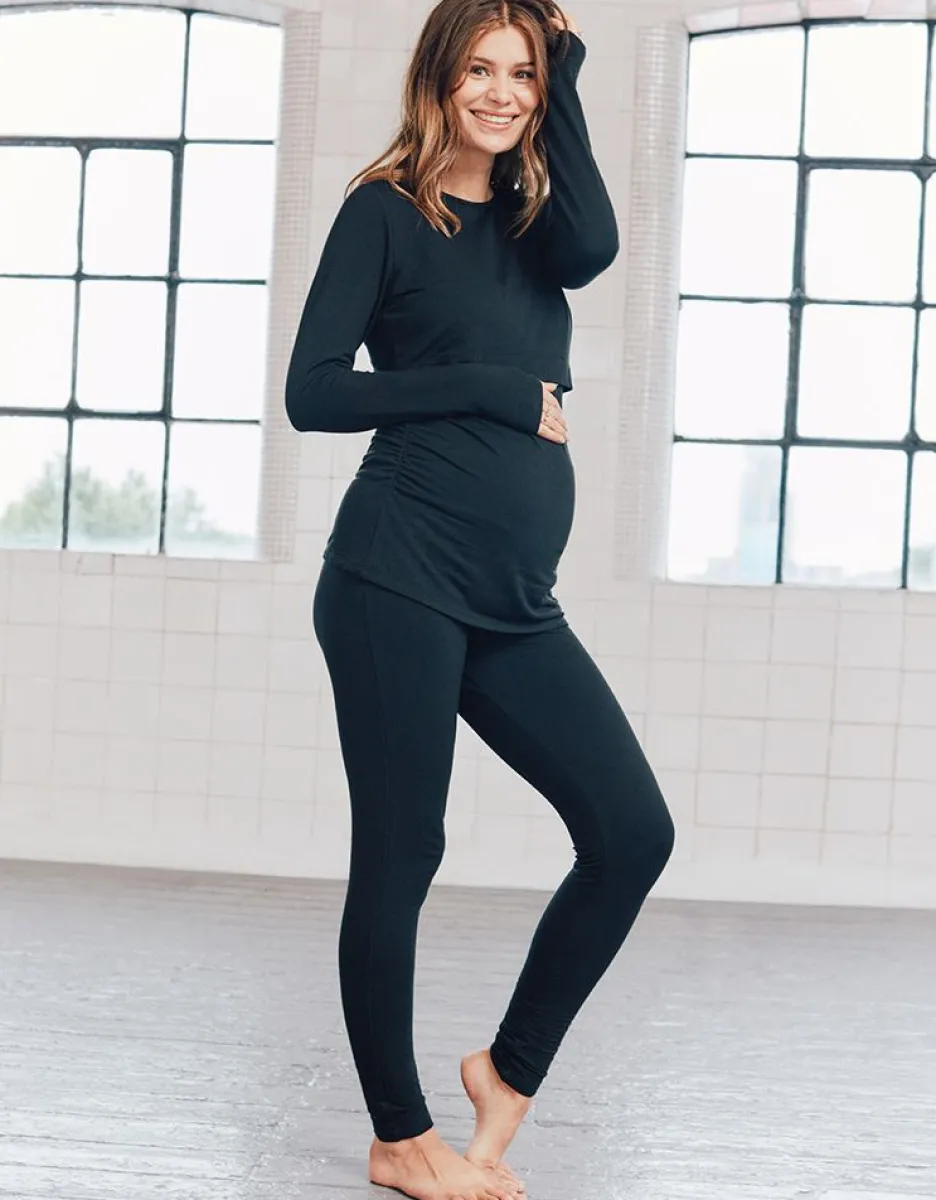 Hot Seraphine Schwarze Thermo Umstandslegging