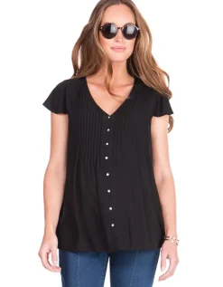 Best Sale Seraphine Schwarze Umstandsbluse Mit Luftigen Armeln