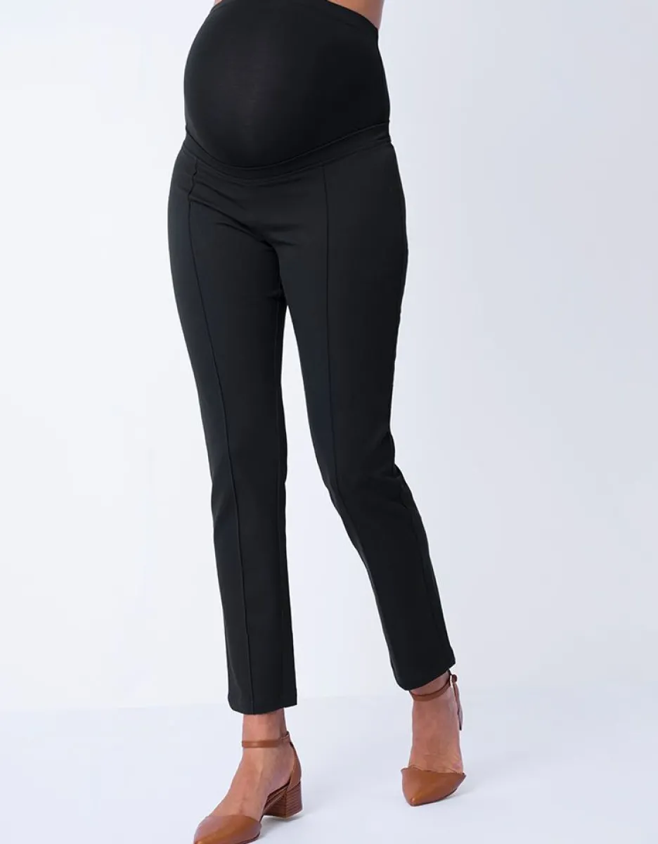 Discount Seraphine Schwarze Umstandshose Mit Schmalem Bein Uberbauch