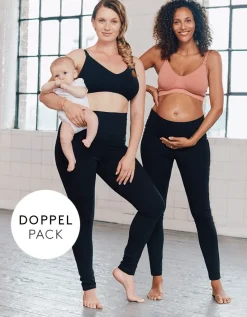 Best Sale Seraphine Schwarze Umstandsleggings Baumwolle Doppelpack