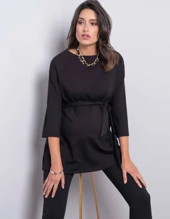 Online Seraphine Schwarze Umstandstunika Aus Ponte Jersey