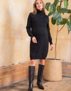 Outlet Seraphine Schwarzes Still- & Umstandspulloverkleid